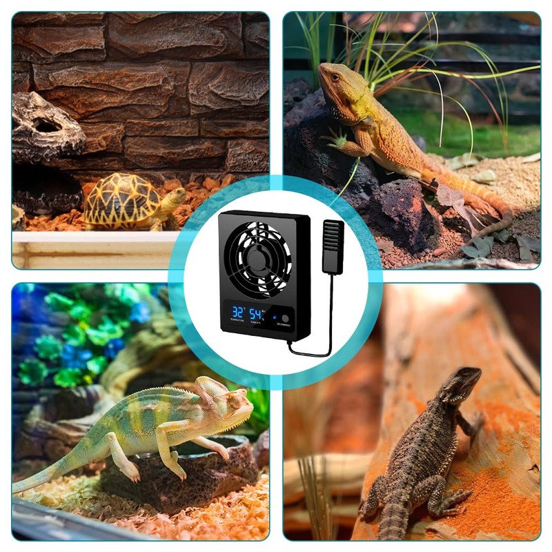 Silkwish Reptile Cooling Fan, Reptile Ventilation Fan, Intelligent Fan Reptile