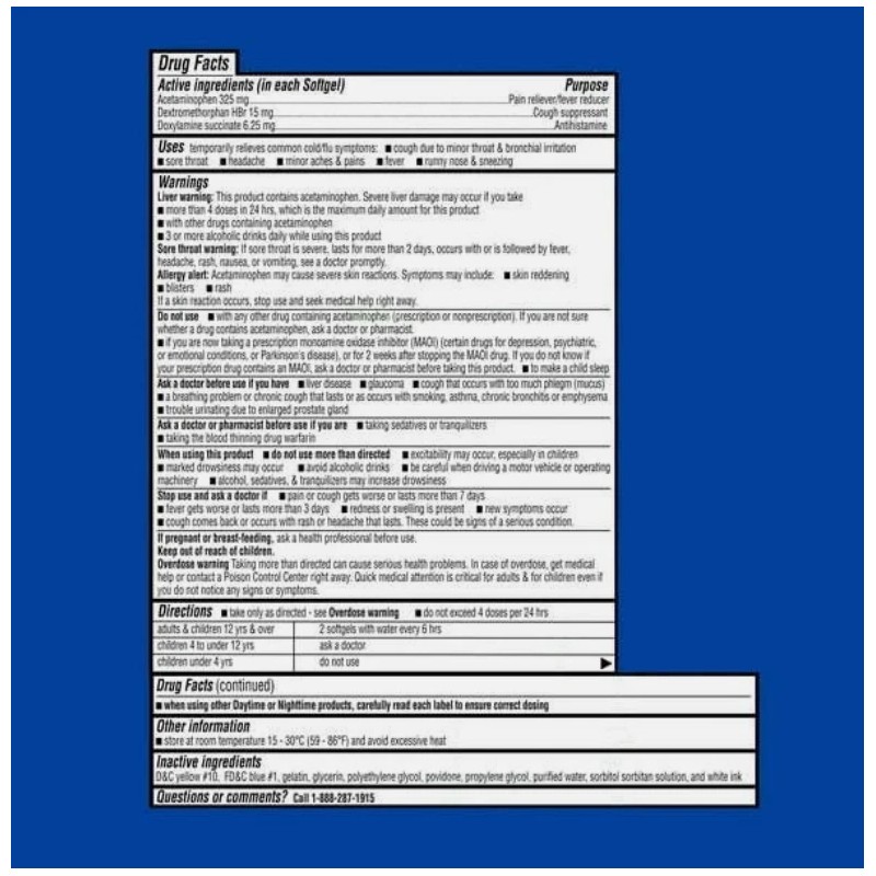 Equate NiteTime Cold & Flu Multi-Symptom Relief, 24 Count