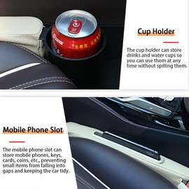 RAKSONIC 2 Pack Car Seat Gap Filler with Storage Box,Fill The Gap Between Seat and Console,Car Console Gap Filler,Prevent Things from Dropping,Convenient to Storage Keys and Phone(Beige)