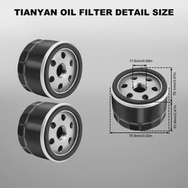 TIANYAN 12 050 01-S Oil Filter Replacement for Kohler Engine Lawn Mower KH-12-050-01-S KH-12-050-08, YTH20K46 AM125424 Cub Cadet, Troy Bilt,Craftsman, Toro Lawn Mower Oil Filter(2Pack)