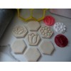 SPRING FLOWERS WITH HEXAGON SET OF 5 COOKIE STAMPS AND