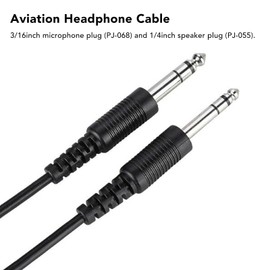 Aviation Headset Replacement Cable for David Clark AVCOMM Dual GA Plug Aviation Headphone DIY Cable 6.6ft