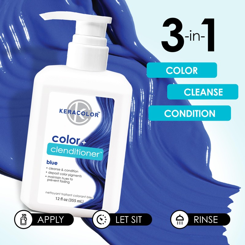 Keracolor Clenditioner BLUE Hair Dye - Semi Permanent Hair Color