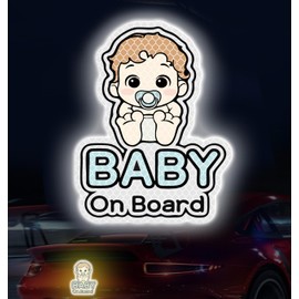 Baby On Board Reflective Stickers - Diamond Strength Car Safety Signs, High Visibility Waterproof Decals for Night Driving, Easy to Apply Rear Window Warning Signs for Newborn Infant Protection