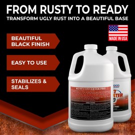 Rust Converter PRO by Birchwood Technologies – Thick Concentrate for Better Coverage – 4-in-1: Converts Rust, Blackens, Seals & Primes – Professional-Grade, Water-Based (1 Gallon)