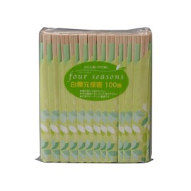 大和物産 割りばし ナチュラル 20cm フォーシーズン 白樺 元禄箸 箸袋入り 100膳入