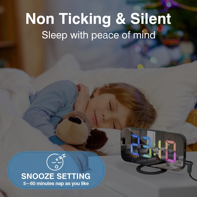 Alarm Clock with Dimmable LED Display, Digital Clock, Digital Alarm