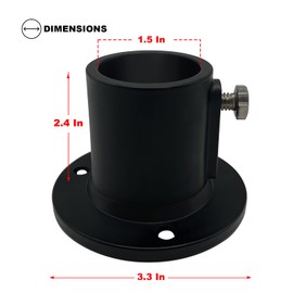 Poolzilla 1-Pack Deck Anchor Flange in Matte Black, Diameter of 1 1/2", Made of High Grade Cast Aluminum