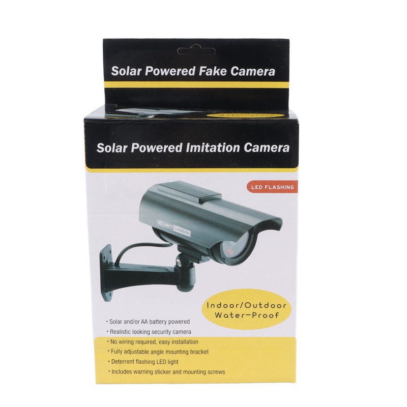Fake Surveillance Camera Solar Powered Simulation Monitor with LED Flashing