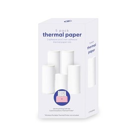 Core Innovations Thermal Printer Paper & Sticker Bundle, (3) Adhesive & (2) Paper Rolls for Photos, Labels & Stickers, White (5 Rolls)