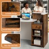 SILKYDRY Reception Desk, Small Retail Checkout Counter with Lockable Drawer