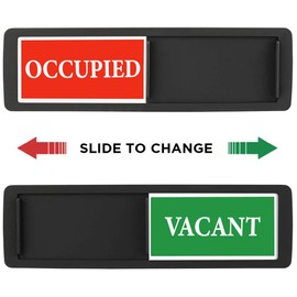 Privacy Sign, Vacant Occupied Magnet Sign for Home Office Restroom Conference Hotels Hospital, Restroom, Bathroom Signs, Slider Door Signs Indicator Tells Whether Room Do Not Disturb or Welcome -Black