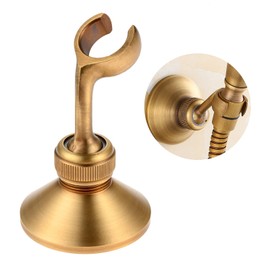 DRELD Vintage Brass Hand Shower Arm Holder, Shower Holder Brass with Screws, Copper Shower Holder, Vintage Shower Head Holder (Gold, Punch Hole Mounting)