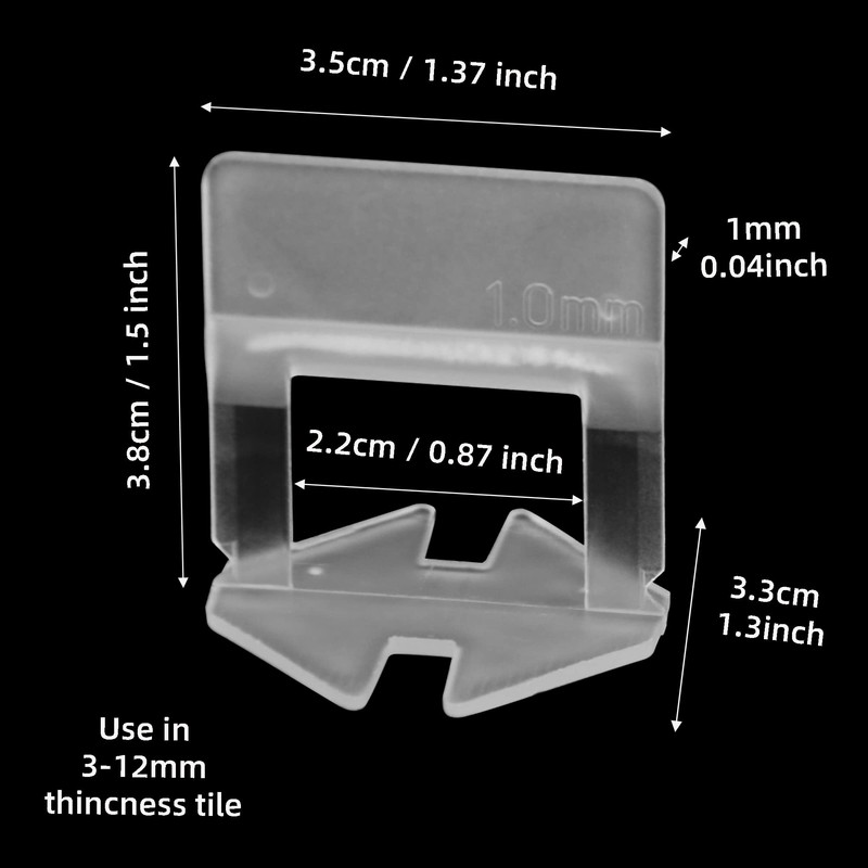 MUKCHAP 400 PCS 1mm Tile Leveling System Spacer Clips, Tiles