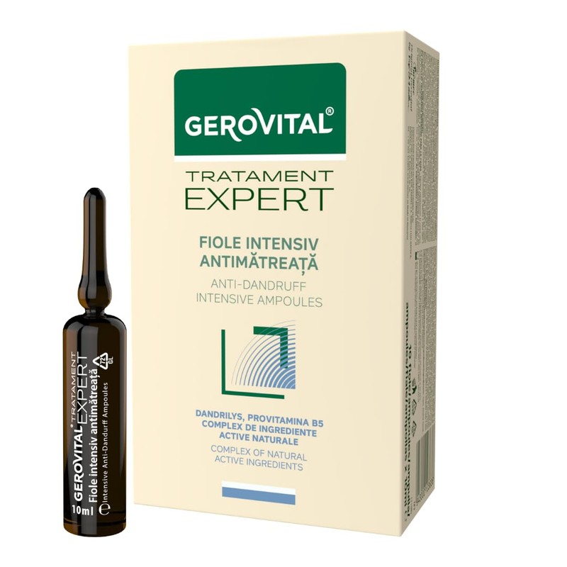 Gerovital Tratament Expert, Anti-dandruff intensive ampoules, 10 ampoules x 10