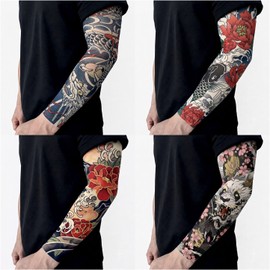 주나스 타투 문신 팔토시 이레즈미 Junus Tattoo Arm Sleeves Irezumi, 잉어 × 원사이즈 × 1세트