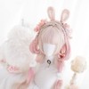 Eileen Long Curls, Beige x Pink Wig, Perm, Full Wig,