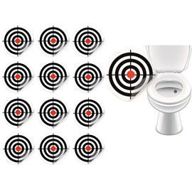 12 x Toilet Stickers for School Catering Equipment Pub Practice Hospital Pissior Urinal Funny Decoration (Target 12x)