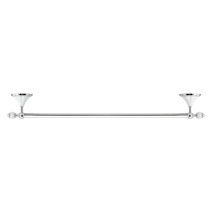 MODONA 24" Towel Bar - White Porcelain & Chrome -