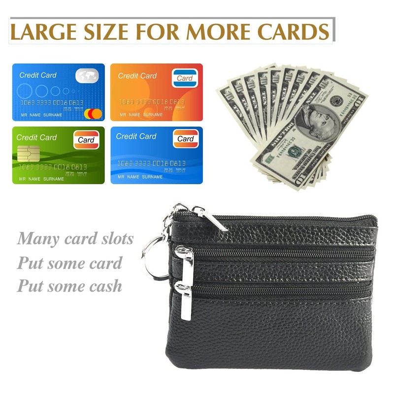 HXT-OAK Wallet Credit Card Wallet Business Card Wallet Leather Keyring,