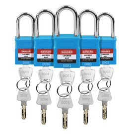 Lockout Tagout Locks - 5 Pack Blue Locks, Keyed Differently Padlock OSHA Compliant Lock Out Tag Out Lock, Safety Padlocks for Electrical Lockout Tag Out Kits