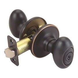 Design House 750596 Egg 2-Way Latch Entry Door Knob, ANSI Grade 3, Oil Rubbed Bronze, Keyed, 12 Piece