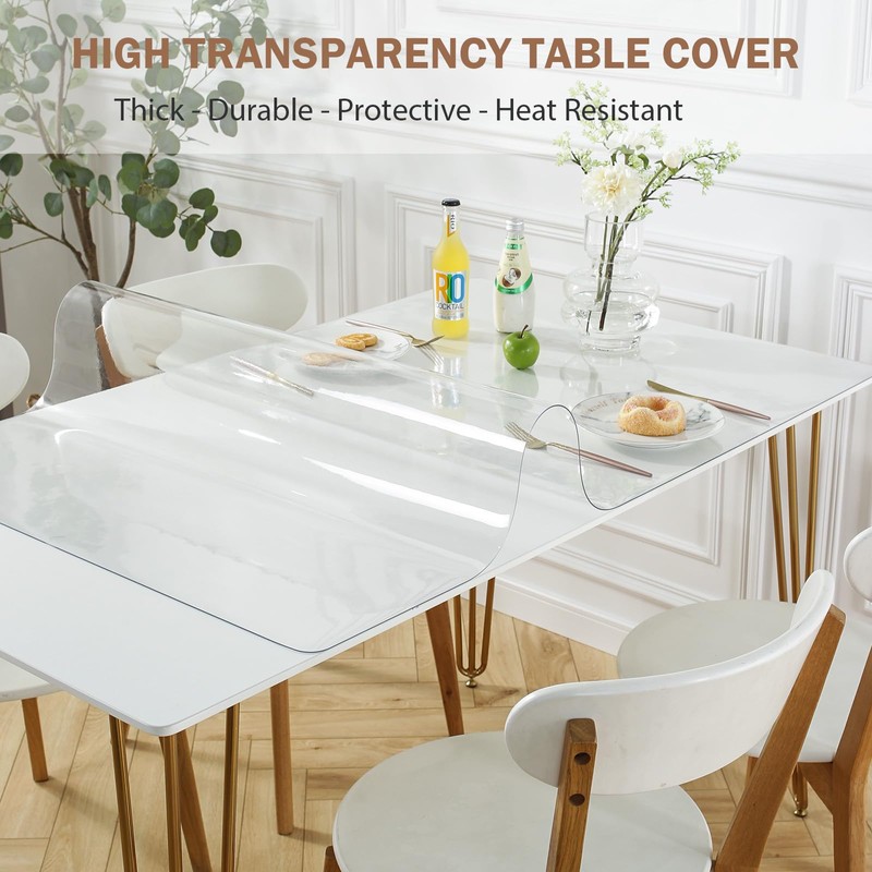 LovePads Clear Table Cover Protector 36 x 96 Inch, 1.5mm