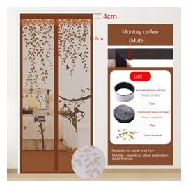 Magnetic Screen Door Fly Screen Door Bug Mesh Curtain Keep Insects Out Mosquito Door Screen with Powerful Magnets for Anti Mosquitoes Bugs Pest Curtain 100 * 210cm (Beige 1)