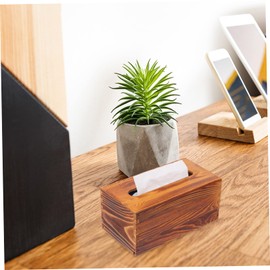 Mobestech 1pc Vintage Wooden Tissue Box Retro Napkin Storage Container for Living Room Stylish Design Solid Keeps Tissues Clean and Organized