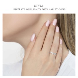 JMEOWIO Semi Cured Gel Nail Strips Light Pink Gel Nail Stickers Nail Supplies Nail Art Design Decoration Accessories