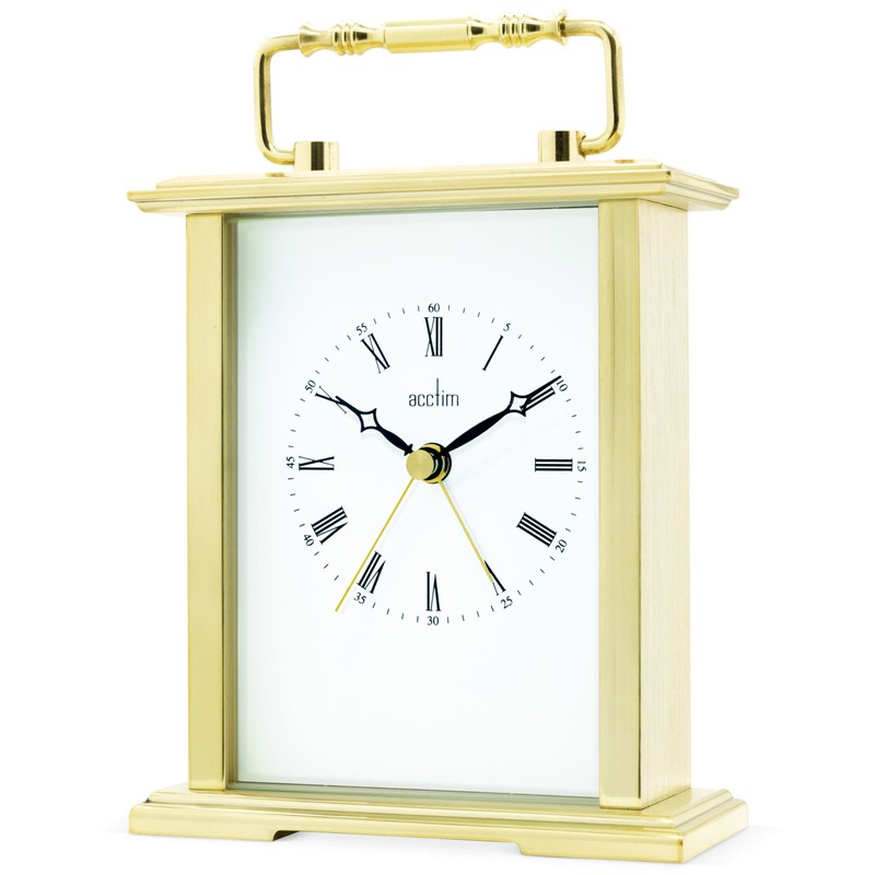 Acctim Gainsborough Mantel Clock Quartz Polished Metal Carriage Clock Energy