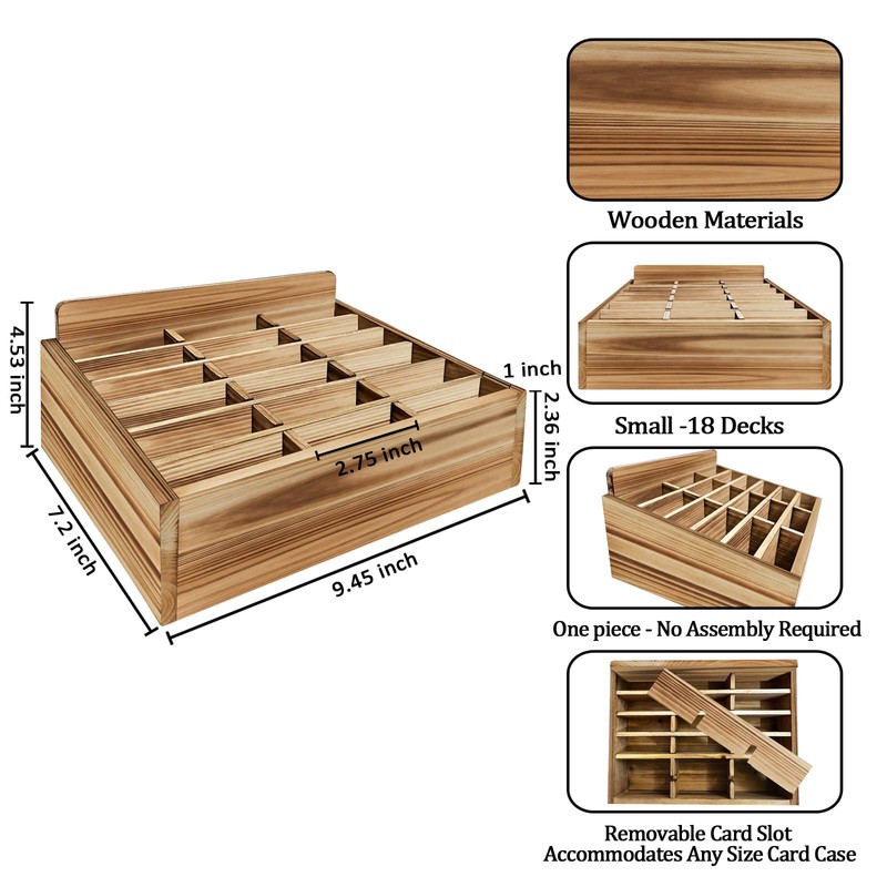 Amcortn Card Display Shelf - Wooden Playing Card Display Card