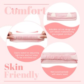 Dreamlover Christmas Stocking Stuffers & Holiday Gifts for Teen Girls, 3 Pieces Cat Ears Soft Velvet Skincare Headband, Reusable Hair Bands for Face Washing, Makeup, SPA, Sleepovers