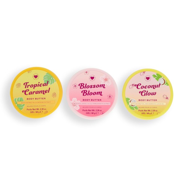 I Heart Revolution, Tropical Trip Body Cream Trio, Ultra Moisturising
