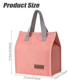 HZYUEKUN Lunch Bag Portable Tote Bag Leak-Proof Lunch Box Bag Thermal Cooler Bag Waterproof Lunch Box Container Lunch Organizer for Work School Travel Picnic for Kids, Girls, Boys, Women Men(Pink)