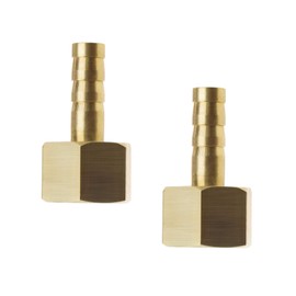 EMSea 2 Pcs 6mm to 1/4 Inch BSP Female Thread Barb Brass Fitting Connectors Hose Barbed Joint Adapter Coupler for Fuel Air Gas Water Oil