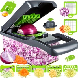 Vegetable Chopper Cutter Multipurpose Durable Onion Chopper, Salad Chopper, Food Chopper Mandolin Slicer & Cheese Grater Ideal, Home Kitchen Gadget for Efficient Meal Prep