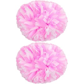 STARINGIRL 2 Pack of 13 inch Colorful Cheerleading Pom Poms with Baton Handle Sports Dance Cheering Squad Spirit Cheer Plastic Pom Poms for Kids Adults Sports