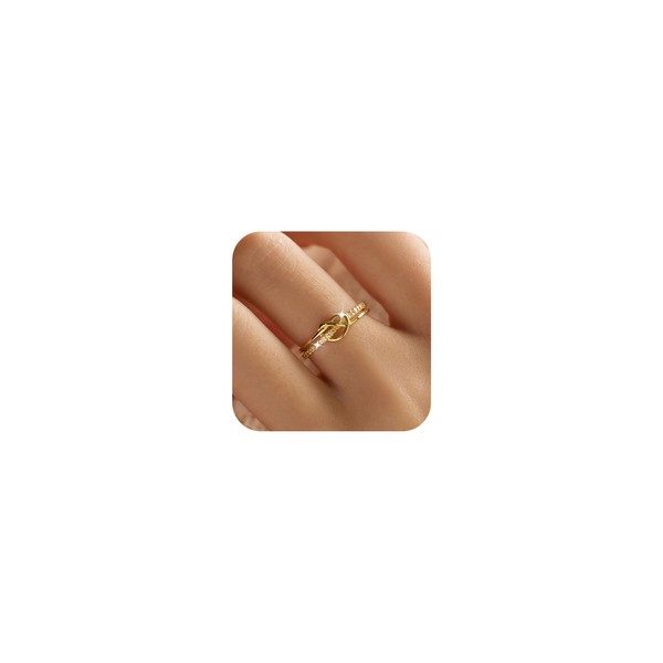AIBELOPY Heart Rings for Women Mother Daughter Friendship Knot Ring