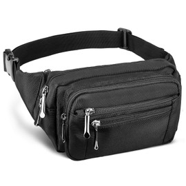 Fanny Pack for Men&Women Waterproof Waist Pack Bag Hip Bum Bag with Rain Cover Adjustable Strap for Sports Outdoors Workout Running Traveling Hiking Cycling Dog Walking Casual Fishing