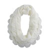 stylesilove Chic Oversized Ruffle Knitted Infinity Scarf (White)
