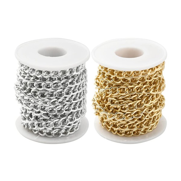 Vasemele Aluminium Curb Chains 2 Rolls 5 m Twisted Chain