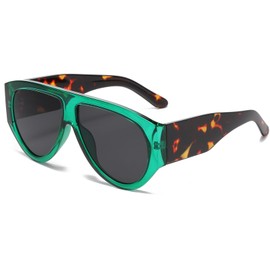 YAMEIZE Retro Sonnenbrille für Damen und Herren 70er Oversized Vintage Quadratische Groß Übergroße Dicker Rahmen Wraparound Klobig Brille UV400 Schutz