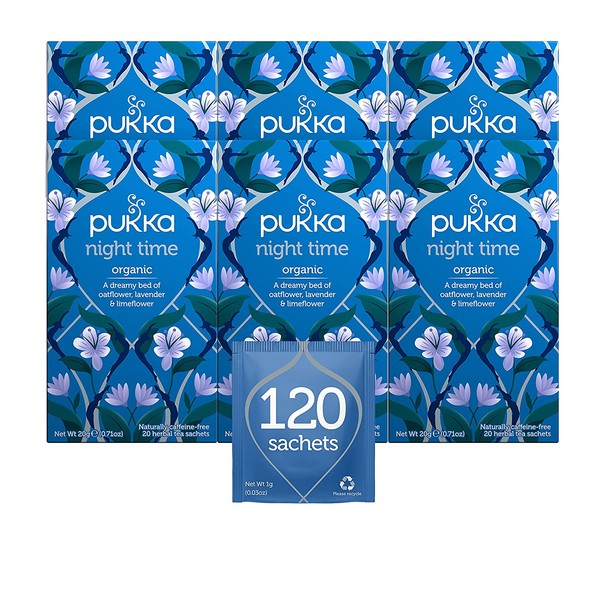 Pukka Night Time, Organic Herbal Tea With Valerian (6 Pack, 120 Tea Bags)