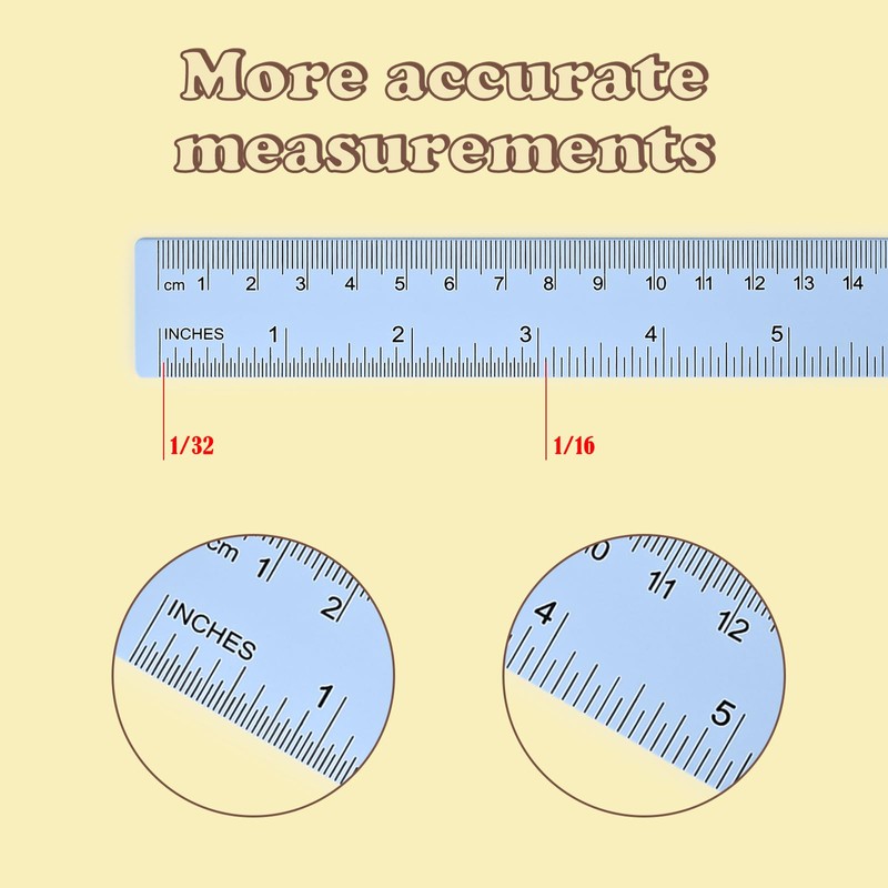 BAYTORY 7 Pcs Aluminum Rulers, Bulk Multicolor Ruler, 20cm &