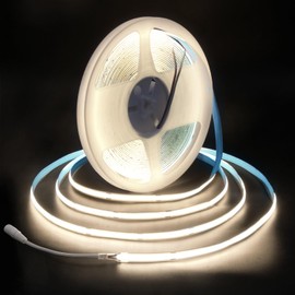 ALITOVE 32.8ft COB LED Light Strip 24V Nature White Super Bright 10M 3200 LEDs Light Strip 320leds/M CRI90 Flexible Uniform Glow LED Tape Light for Indoor Home Commercial Lighting Decoration