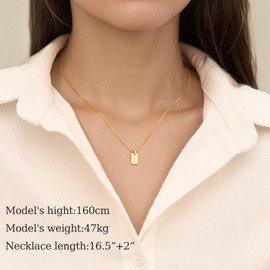 Gacimy Dainty Gold Initial Necklaces for Women, 18K Gold Plated Name Necklace for Women with Trendy A-Z Letter Nedcklace Pendant, Letter A