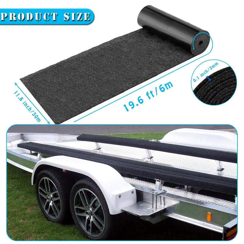 ​​​Boat Trailer Bunk Carpet, 12inch x 20ft Marine Trailer Bunk