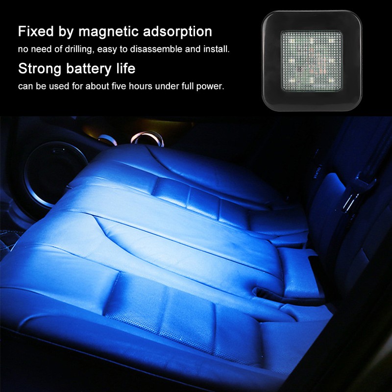 Car Interior Reading Light 3 Color LED Magnet Rear Trunk