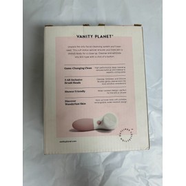 Vanity Planet Facial Cleansing System Rotating Three Brush Heads White & Pink